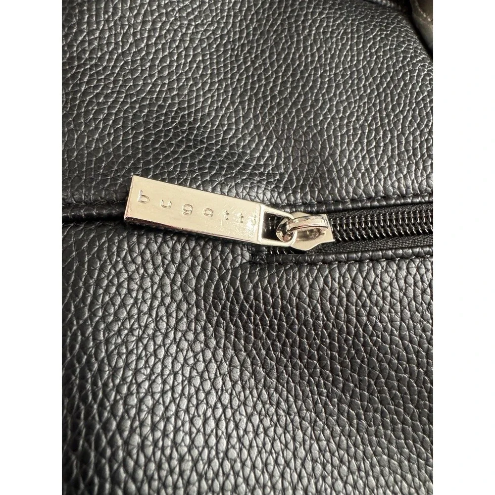 Bugatti Vegan Leather Laptop Briefcase Messenger Bag Black 16